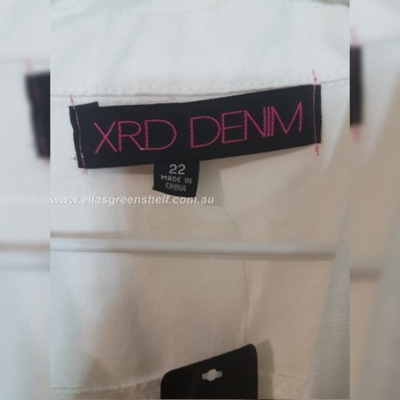 Crossroads Size 22 White Denim Short Sleeve Jacket NEW - Picture 2 of 4